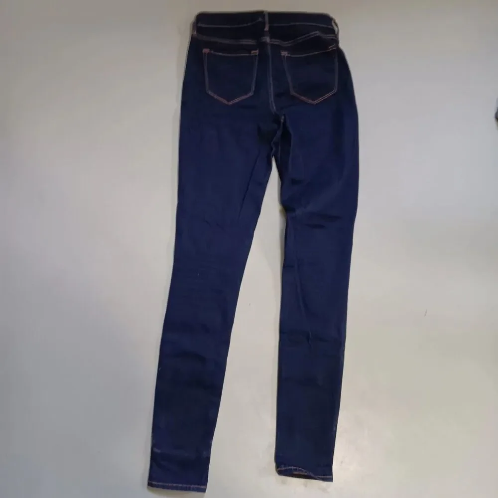 Old Navy Rockstar Skinny Jeans Women Size 4 Tall Dark Blue Denim Cotton Mid Rise - Picture 4 of 7
